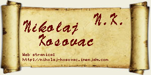 Nikolaj Kosovac vizit kartica